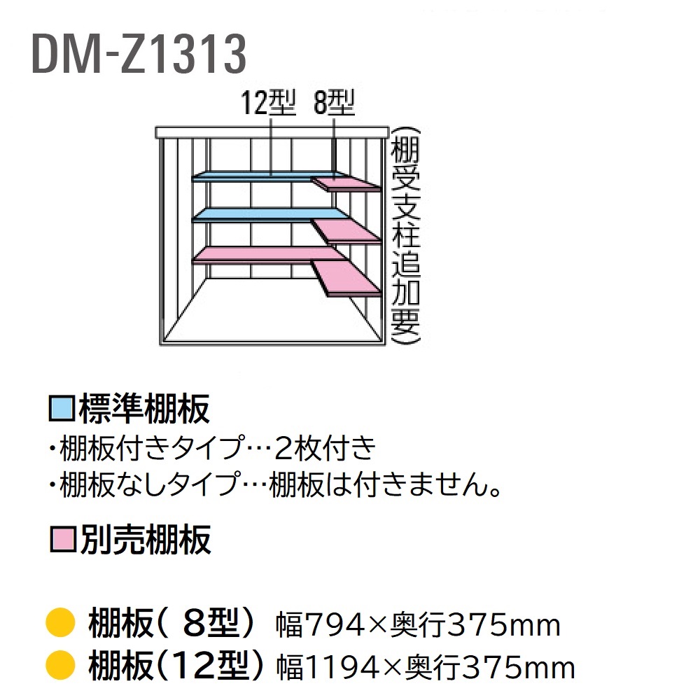 ダイケン ガーデンハウス DM-Z1313E-MG 一般型 棚板なし 間口1323mm×奥行1323mm マカダムグリーン 屋外 物置【法人限定】