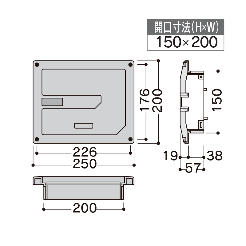 プッシュ式 レジスター 順風 標準タイプ シルバーホワイト 200×250(mm) PLGK【ケース販売】20個