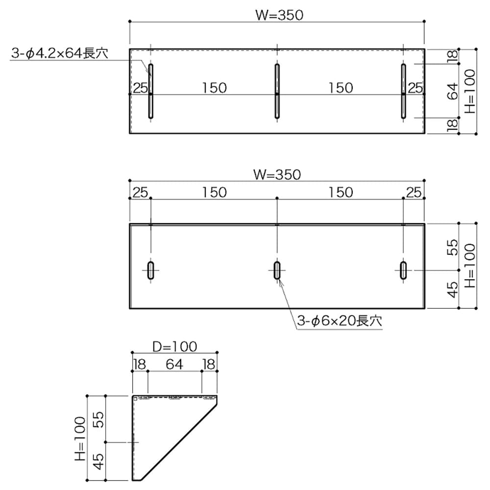 宅配ポスト2433専用 壁埋込用補助ブラケット ステンレスヘアライン(HL) takuhai2433-bracket コーワソニア