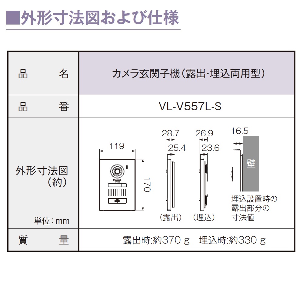 パナソニック VL-SVD505KS テレビドアホン 5型タッチパネル 外でもドアホン 子機無 インターホン Panasonic