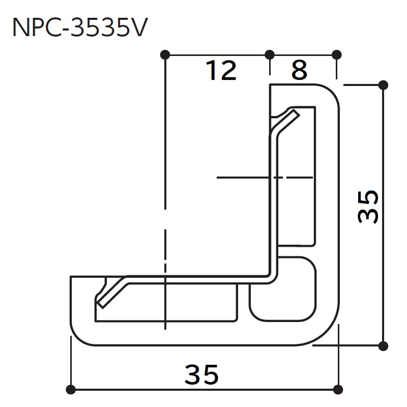 コーナーガード NPC-3535V 2m グレー ナカ工業 駐車場 壁･柱保護材（法人限定）