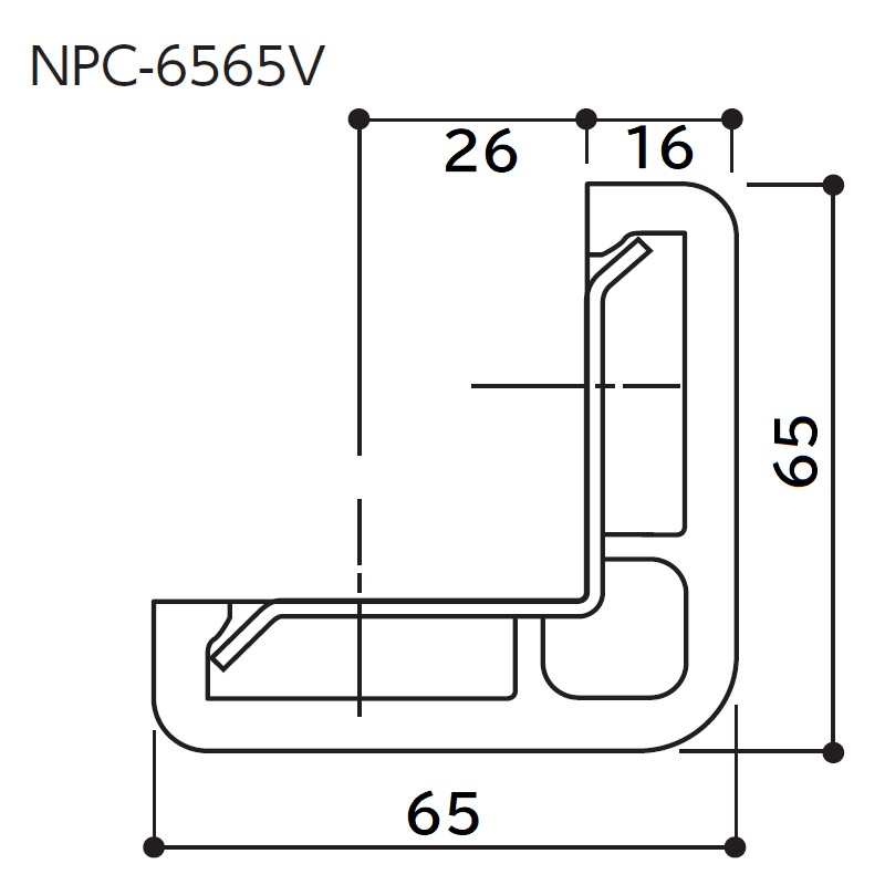 コーナーガード NPC-6565V 2m アイボリーホワイト【エンドキャップ1個付属 】ナカ工業（法人限定）