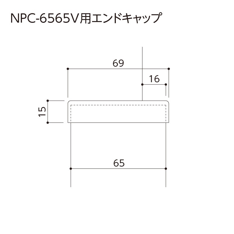 コーナーガード NPC-6565V用小口キャップ グレー ナカ工業 駐車場 壁･柱保護材（法人限定）