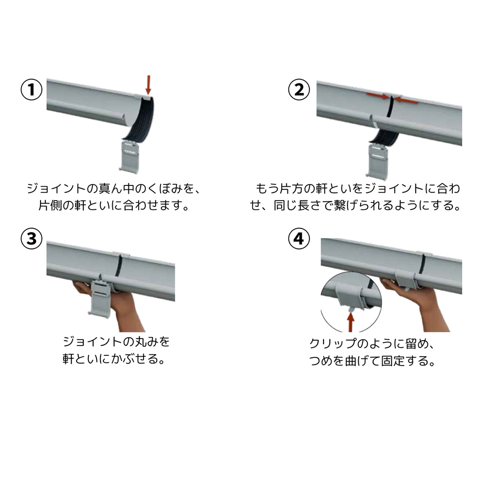 軒樋ジョイント(Φ100) 白 RSK-100-001 雨どい 雨樋 北欧 Lindab リンダブ スウェーデン シマブン