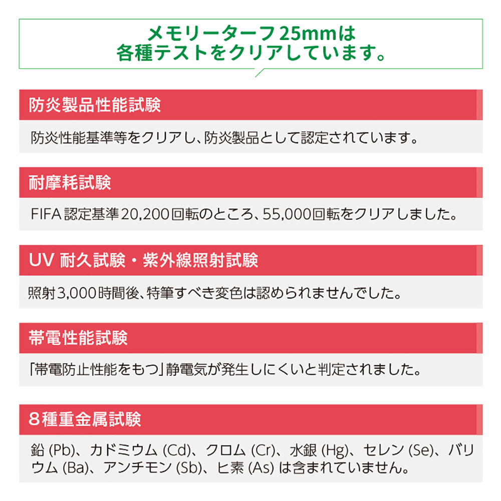 メモリーターフ 25 forガーデン 25mm 幅1m×10m  ユニオンビズ MT25-0110 形状記憶リアル 人工芝