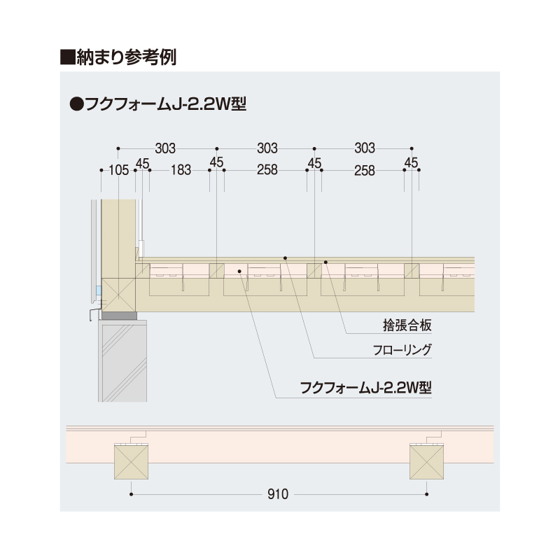 フクフォーム 大引根太工法 J-2.2W型 FFJ22W【ケース販売】12枚 断熱材 ポリスチレン フクビ