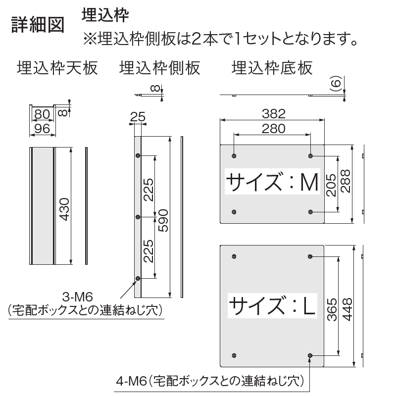 ナスタ Nasta Box LIGHT 宅配ボックス用 埋込枠 KS-TL05-UW-L-MAK ナスタボックス ライト Lサイズ用 壁埋込