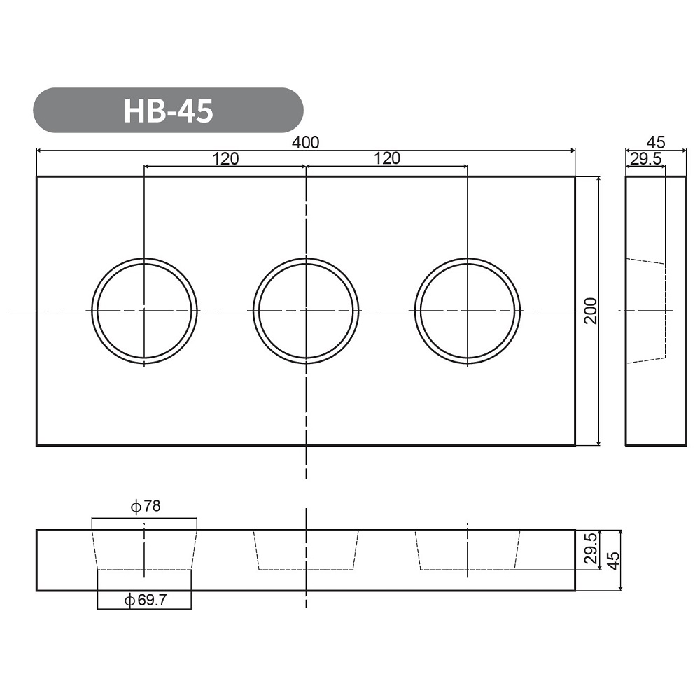 プラスチック製 ブロック HB-45 【ケース販売】4個入 物置 束石 WPT ウッドプラスチック（法人限定）