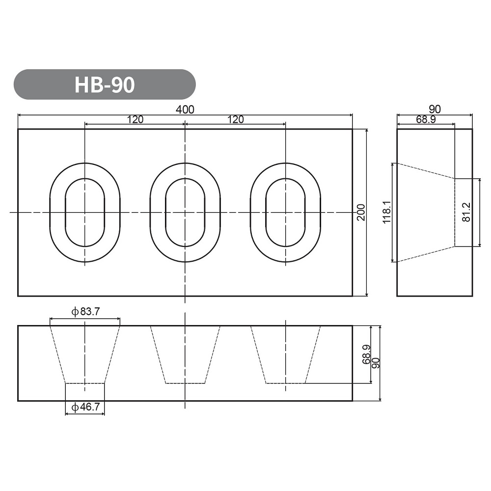 プラスチック製 ブロック HB-90 【ケース販売】4個入 物置 束石 WPT ウッドプラスチック（法人限定）