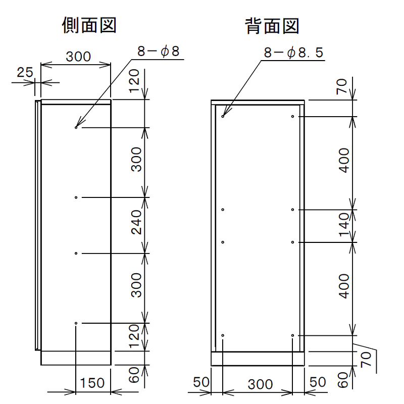 TBX-F2L-GW 宅配ボックス[共用仕様] Lボックス1段 防滴 ダークグレー×ホワイト ダイケン