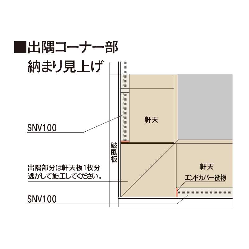 軒先通気見切縁 SNV100-5(5㎜用) SGサンドグレー 107×1820(mm) SNV105S【ケース販売】40本