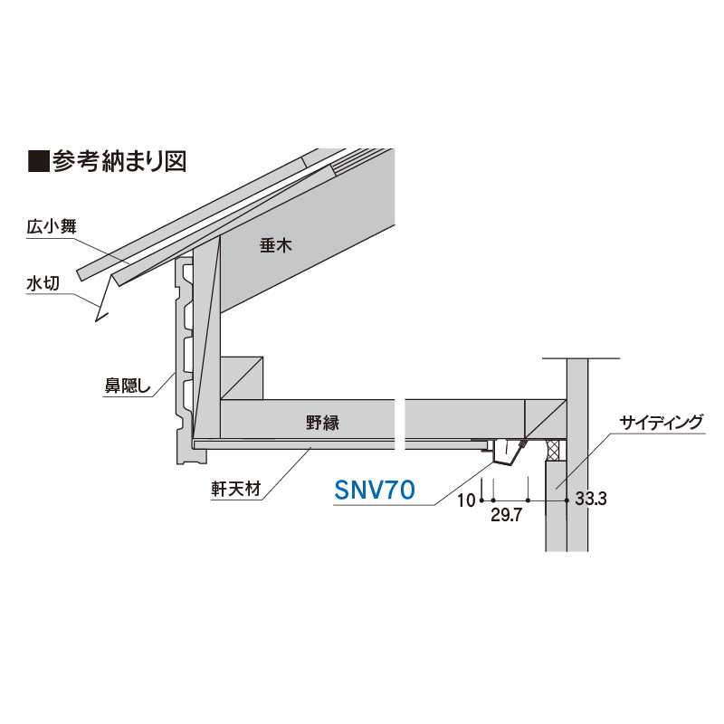 軒天通気見切縁 SNV70-8(8㎜用) SGサンドグレー 82×1820(mm) SNV78SG【ケース販売】40本