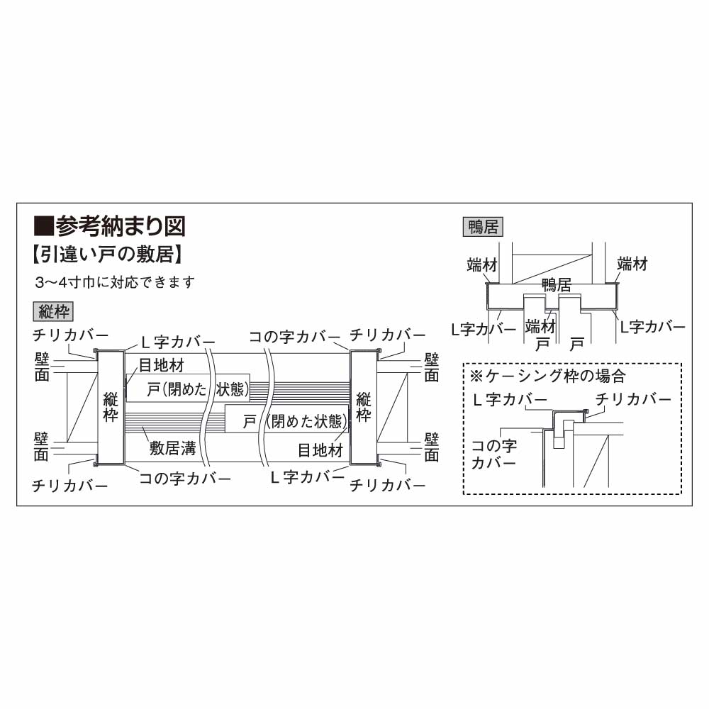 引戸枠カバー（引違い用）ウッドベージュ HKH2WBG【ケース販売】1セット入 リフォームカバー工法 フクビ化学工業