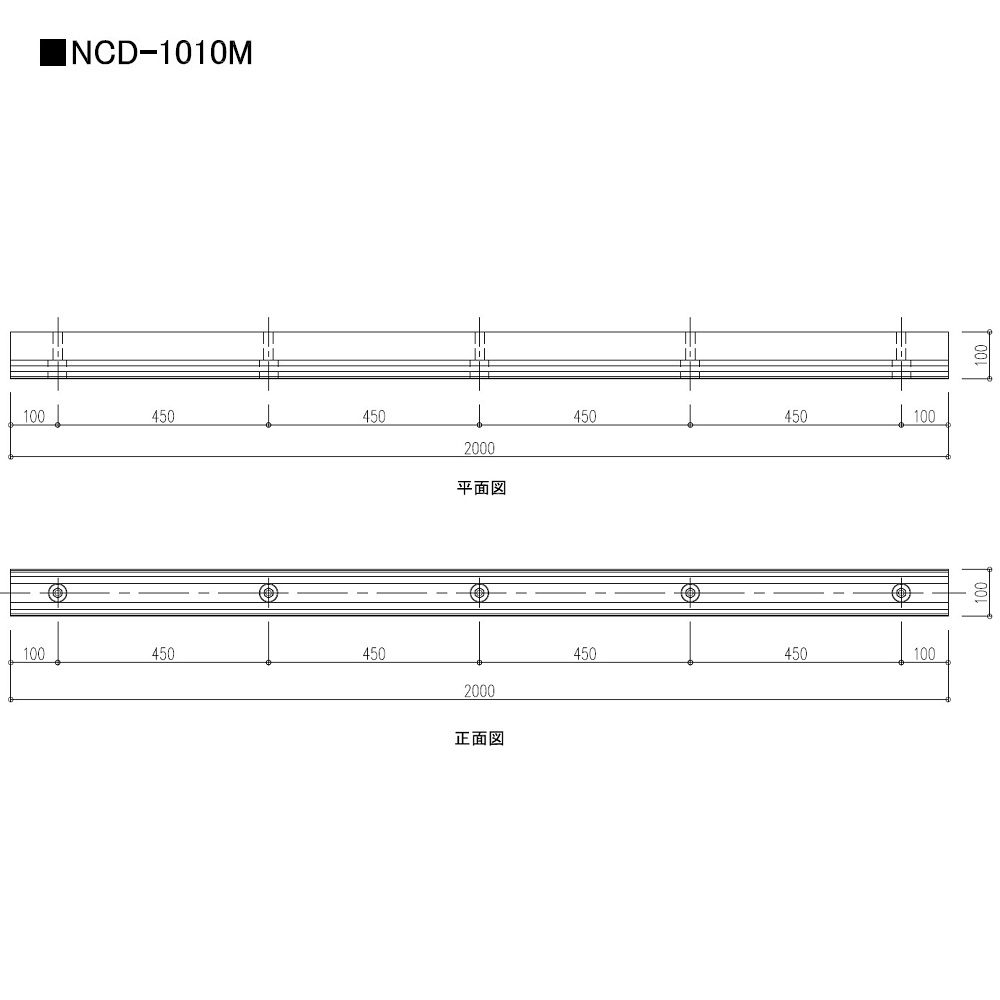 【受注生産】カーストッパー NCD-Mタイプ 1m（無垢）NCD-1010M ナカ工業（法人限定）