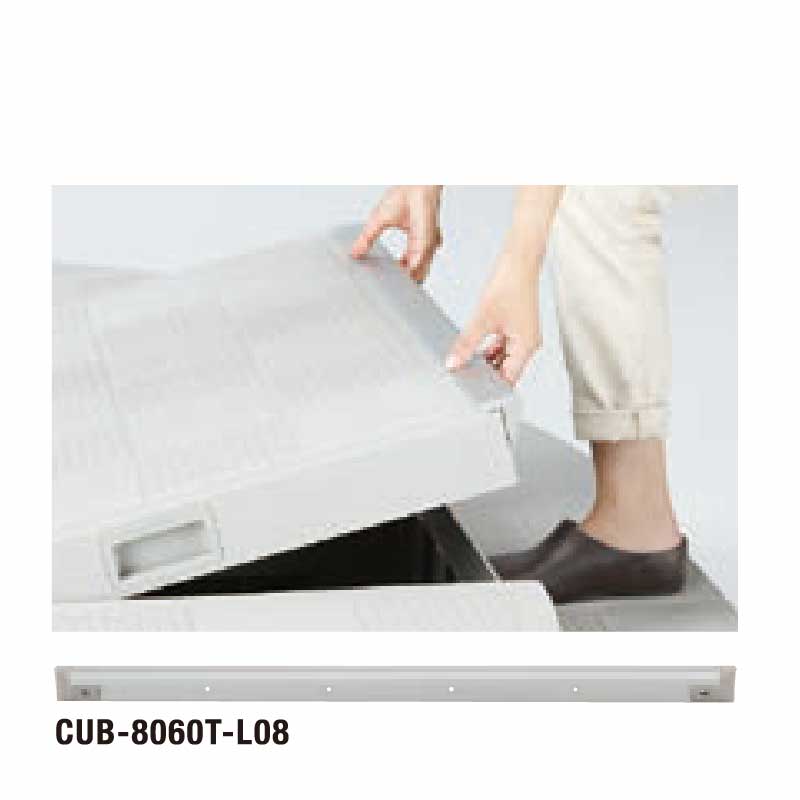 ハウスステップ Rタイプ 収納庫・取手有 ライトグレー CUB-8060W-3ST-LG 城東テクノ（法人限定）