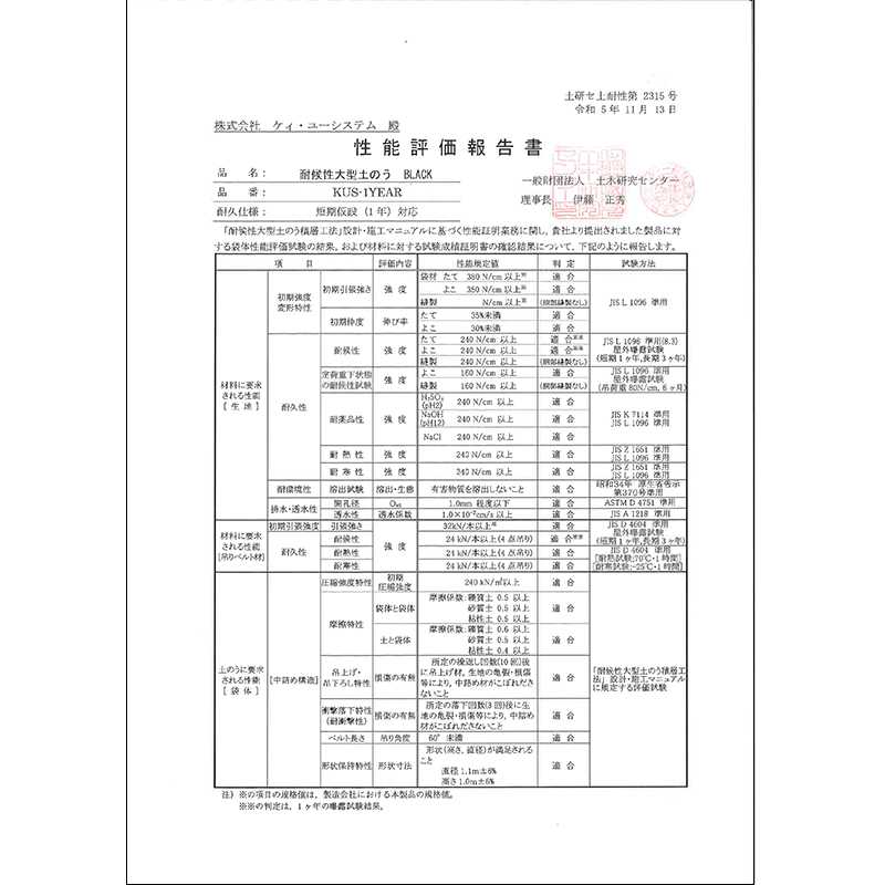 耐候性 大型土のう 短期仮設 1年対応 新基準【ケース販売】5枚入 土のう袋 土木資材 フレコンバッグ KUS