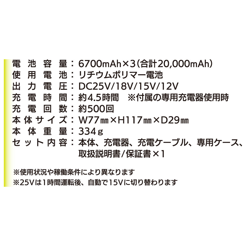 バッテリー 25V AR527B 空調ウェア 作業着 ワークウエア KMネクスト Air Revolution (ファン別売)