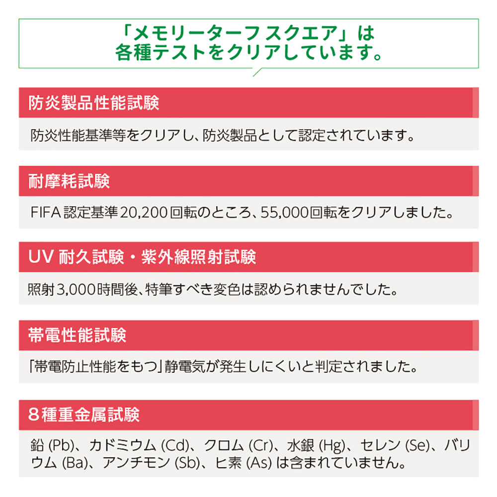 メモリーターフ スクエア 25mm 300mm×300mm 9枚入り  ユニオンビズ MTSQ-09 ジョイント バルコニー 人工芝