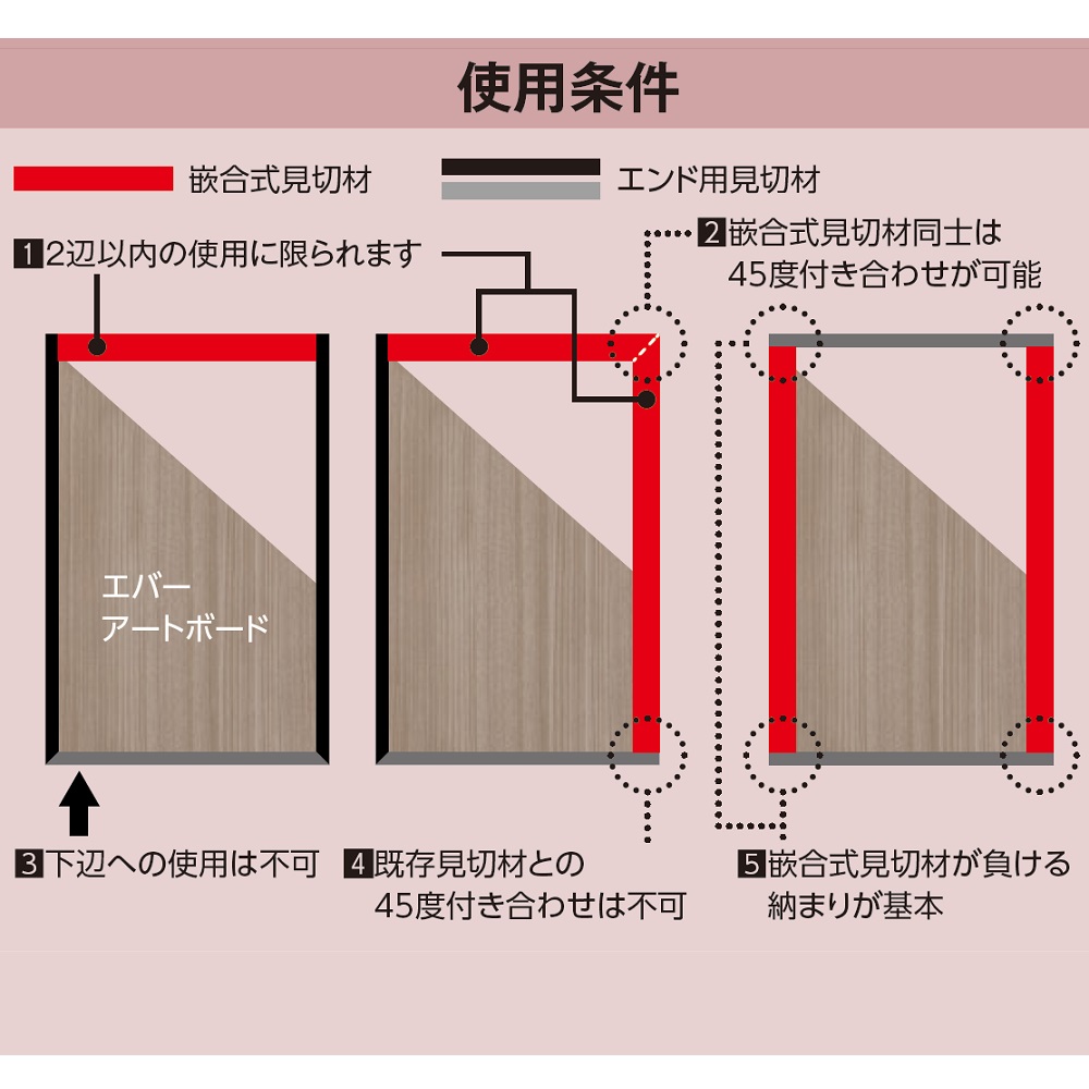 エバーアートボード 嵌合式見切材 セット L3700mm ホワイト 00511235 タカショー（法人限定）