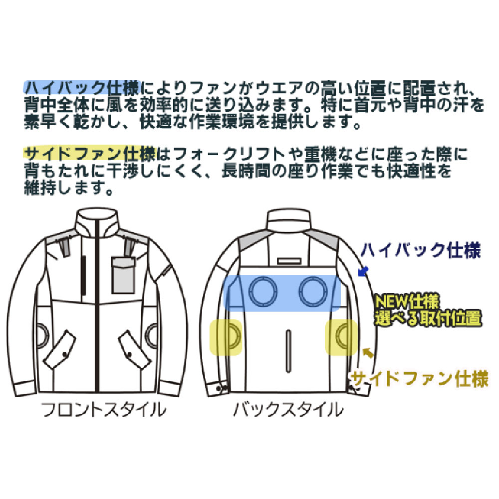 空調ウェア AR5273 長袖 オリーブ 3L 作業着 KM Air Revolution (バッテリー・ファン別売)
