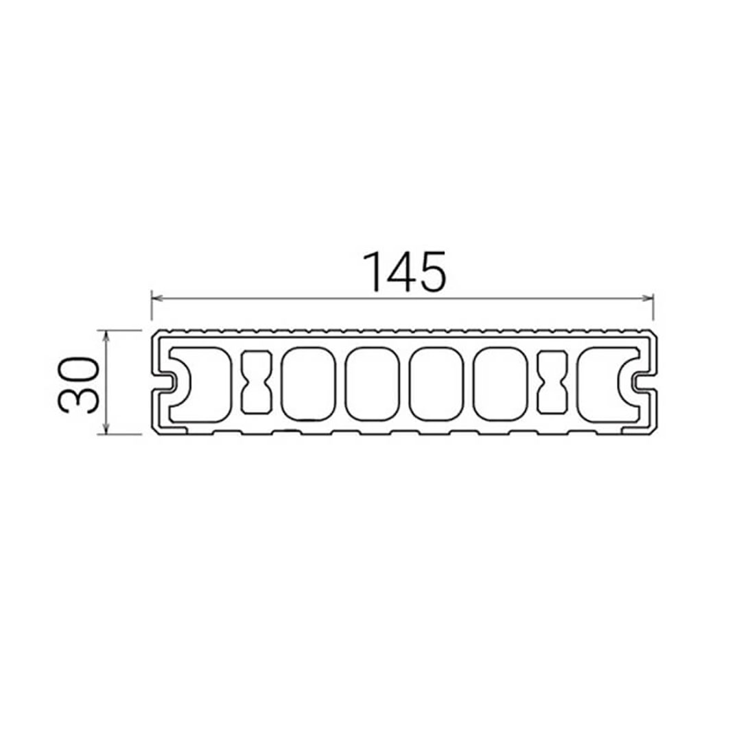 エコロッカ デッキ材【15本まで/回】  ブラウン DK2020V2(表層リブ仕上・サイドスリットあり)