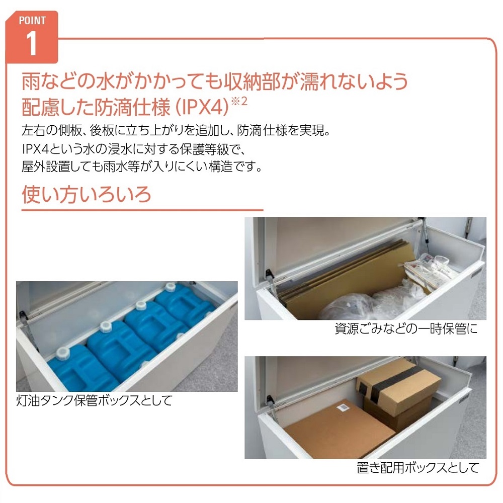 ダイケン クリーンストッカー CKH-1304WB コンパクト ホワイト 幅1300×奥行400 300L 防滴 IPX4 ゴミ収集庫