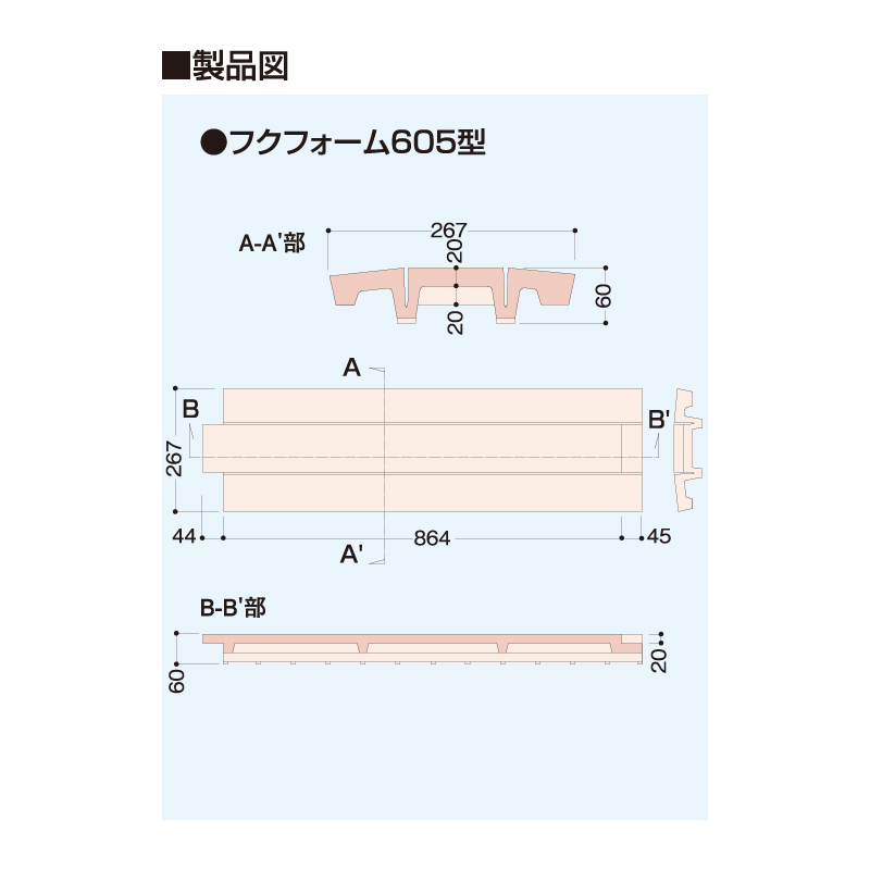 フクフォーム 大引根太工法 605型 FF605【ケース販売】24枚 断熱材 ポリスチレン フクビ