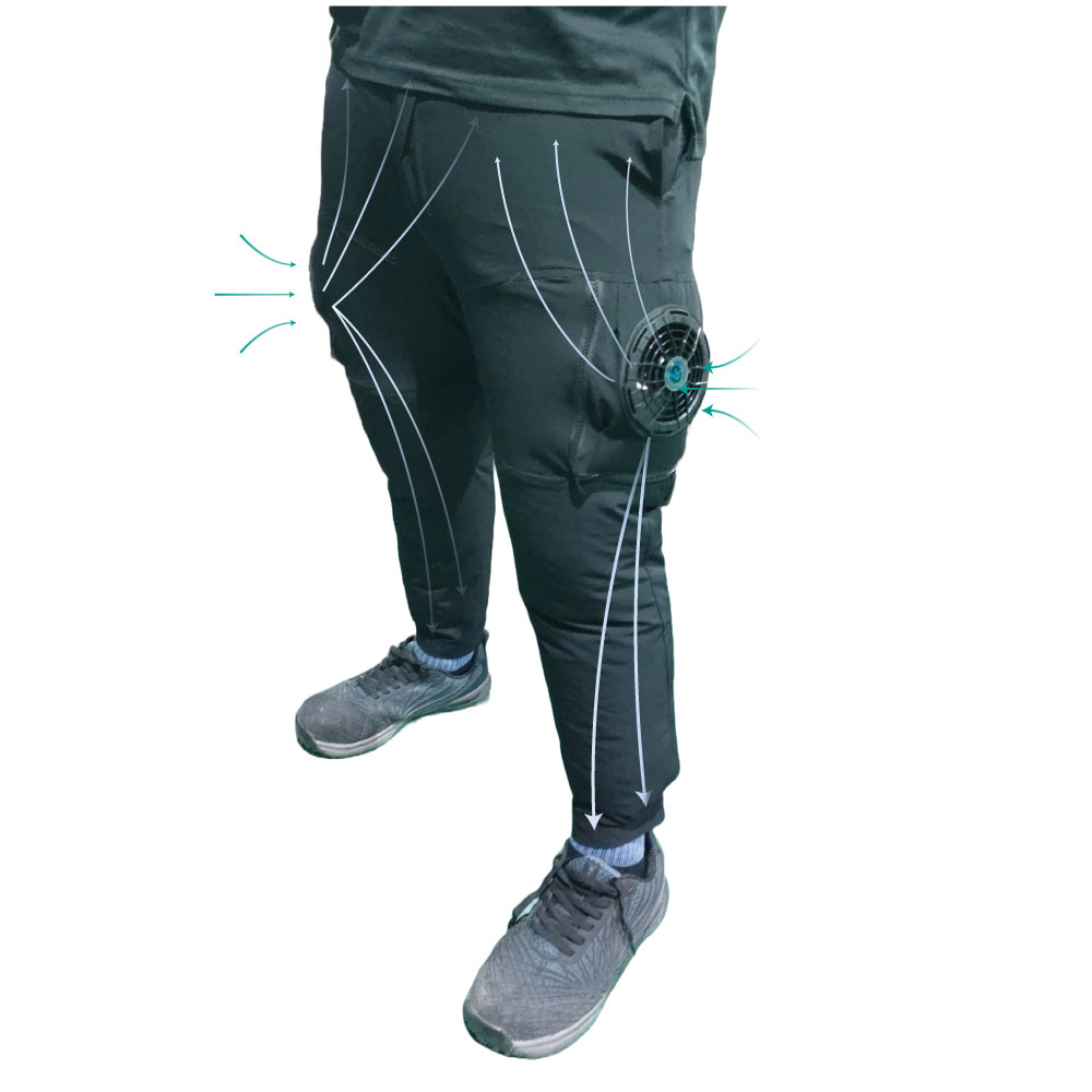 空調ウェア AR4269 パンツ ブラック M 作業着 ワークウエア KM Air Revolution (バッテリー・ファン別売)