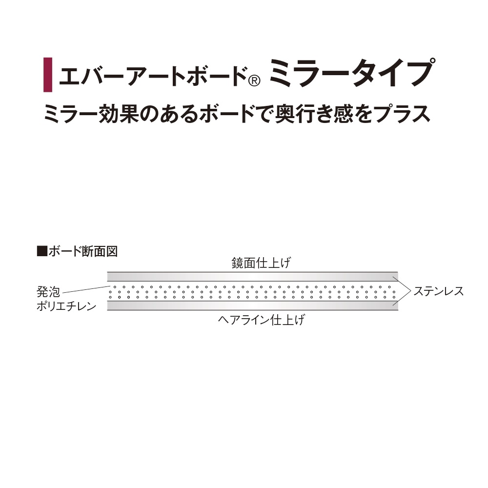 エバーアートボード 910×1820×3mm ミラータイプ 00118014 タカショー（法人限定）