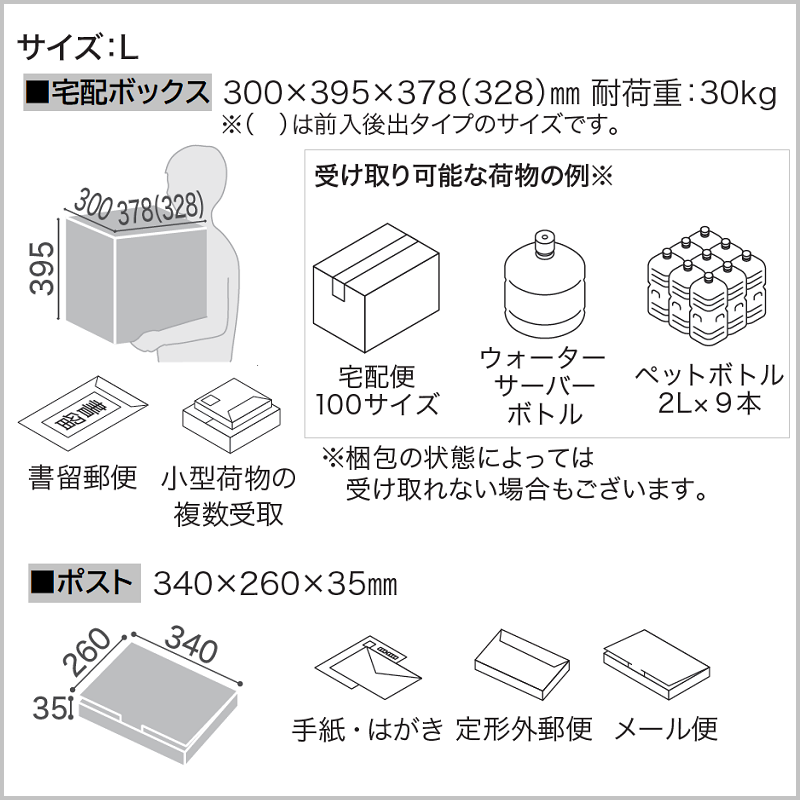 ナスタ Nasta Box+POST 宅配ボックス L本体 TL06L-P475-MWN ナスタボックス プラスポスト 左勝手(L)/前入前出 ミディアムウォールナット