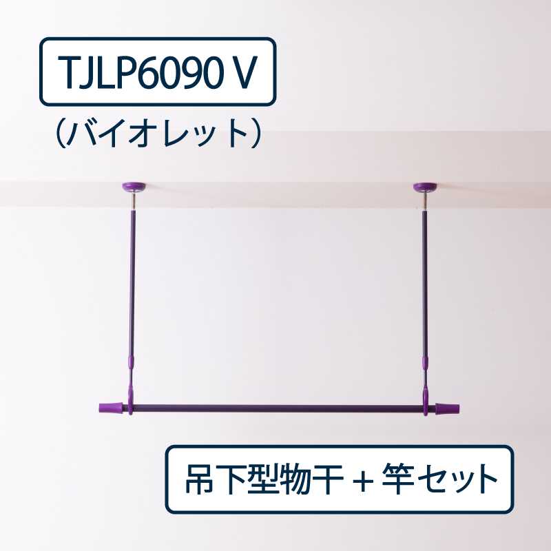 ドライウェーブ 物干し金物 TJLP6090（室内 天井取付）V バイオレット【物干ポール･竿】セット タカラ産業