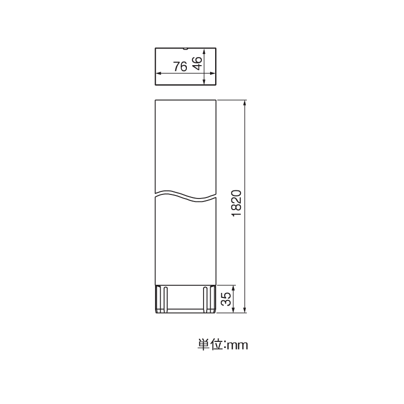 角たてとい(ハゼ組・76×46系列)1820mm ブラック 雨どい タニタハウジングウェア GGF-30236
