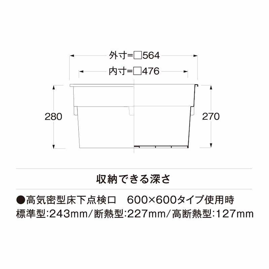 床下収納庫 600×600用 浅型タイプ SPF-60S2 アイボリー 城東テクノ 収納庫（法人限定）