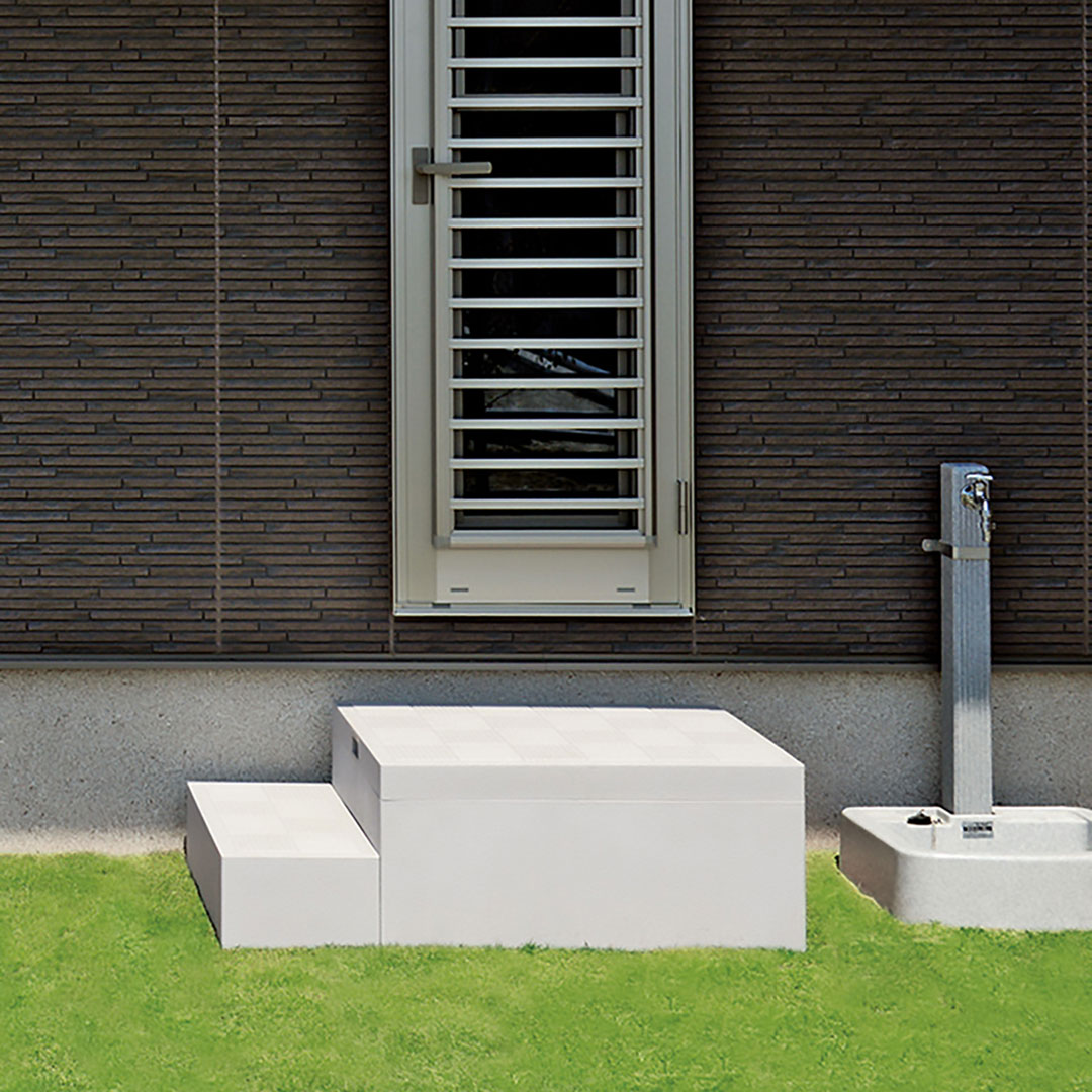 ハウスステップ ボックスタイプ  収納庫・小ステップ有 CUB-6040S 城東テクノ 勝手口ステップ（法人限定）