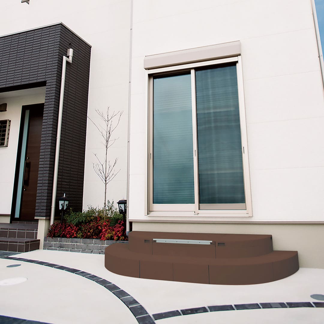 ハウスステップ Rタイプ 収納庫無 CUB-8060W-3 城東テクノ 勝手口ステップ(法人限定)