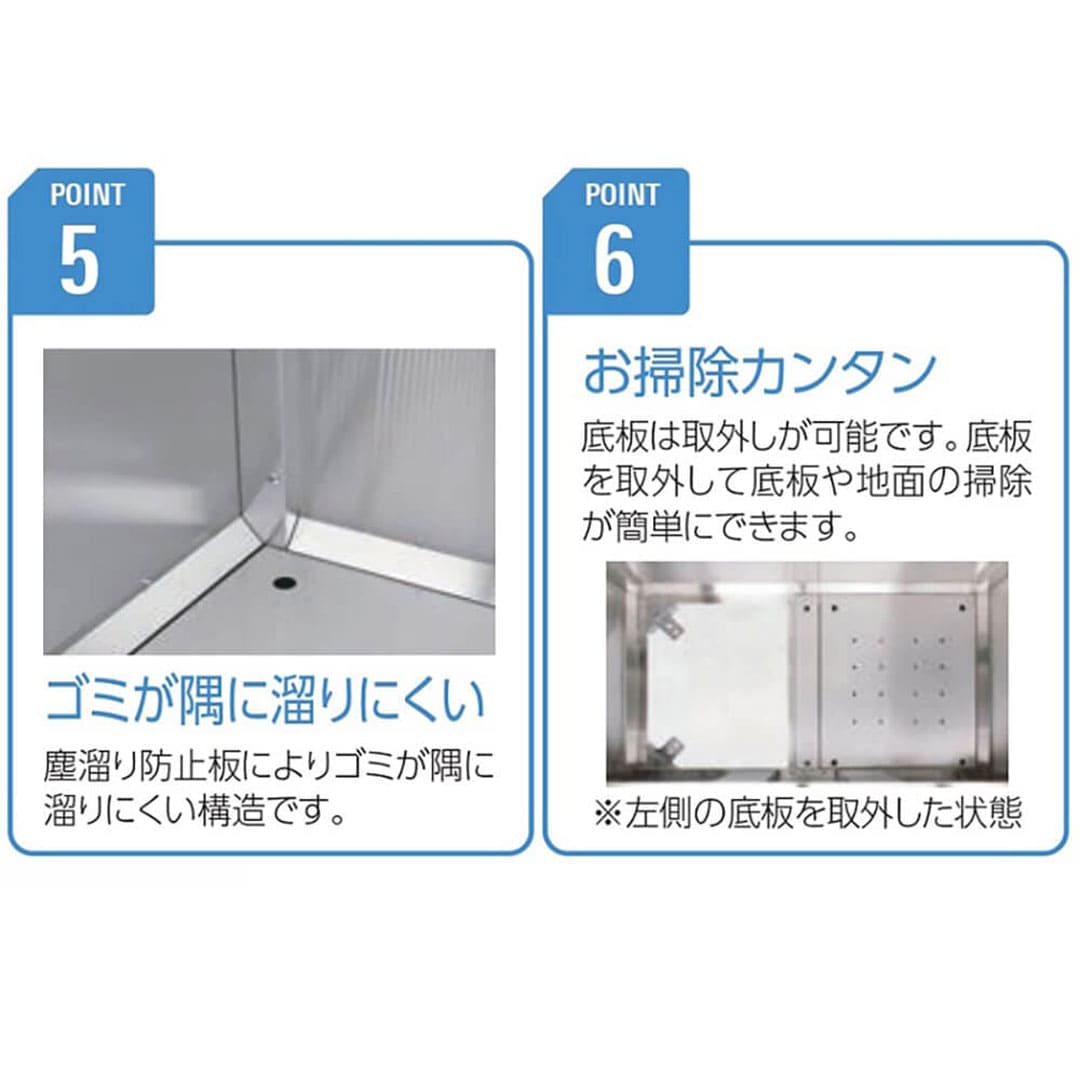 ダイケン クリーンストッカー CKS-1007-A ステンレス製 ポリカパネル付 幅1000×奥行750 600L ゴミ収集庫