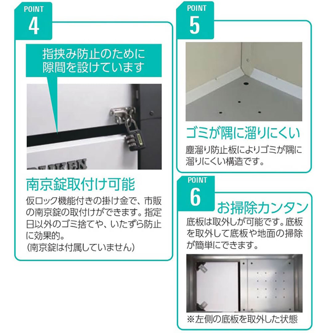 ダイケン クリーンストッカー CKR-1306-2 スチール製  幅1300×奥行600 650L ゴミ収集庫