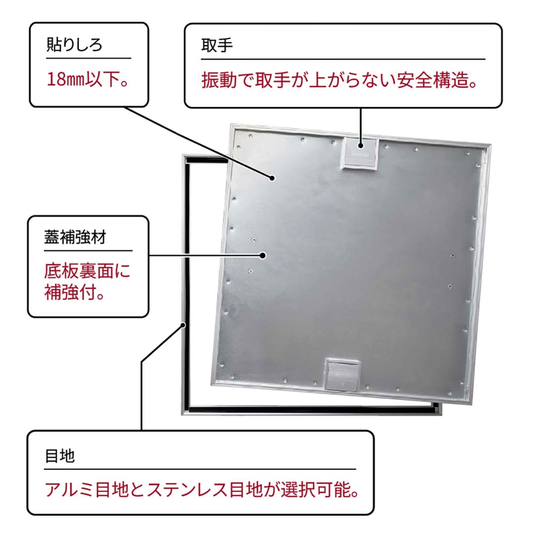 床点検口 木質フロア材向け 錠無 600角 DIKSP260R【ケース販売】2台入 高強度 ダイケン(法人限定)