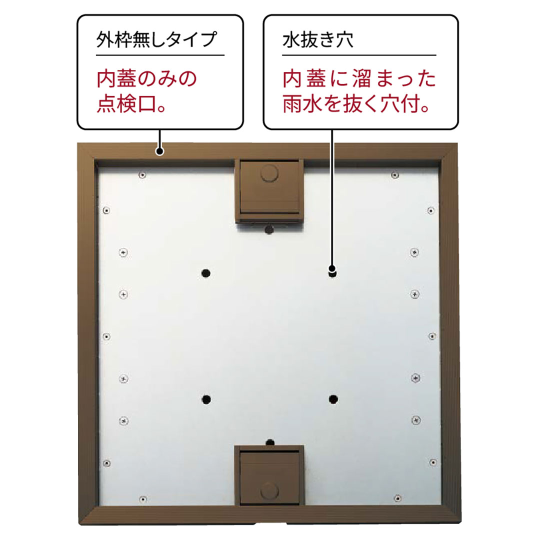 床点検口 ウッドデッキ向け 錠付 450角 KFDIK45B  アルミブロンズ ダイケン(法人限定)