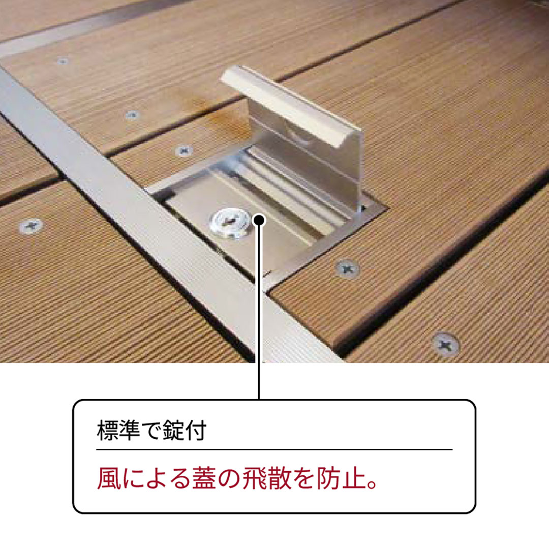 床点検口 ウッドデッキ向け 錠付 450角 KFDIK45B  アルミブロンズ ダイケン(法人限定)