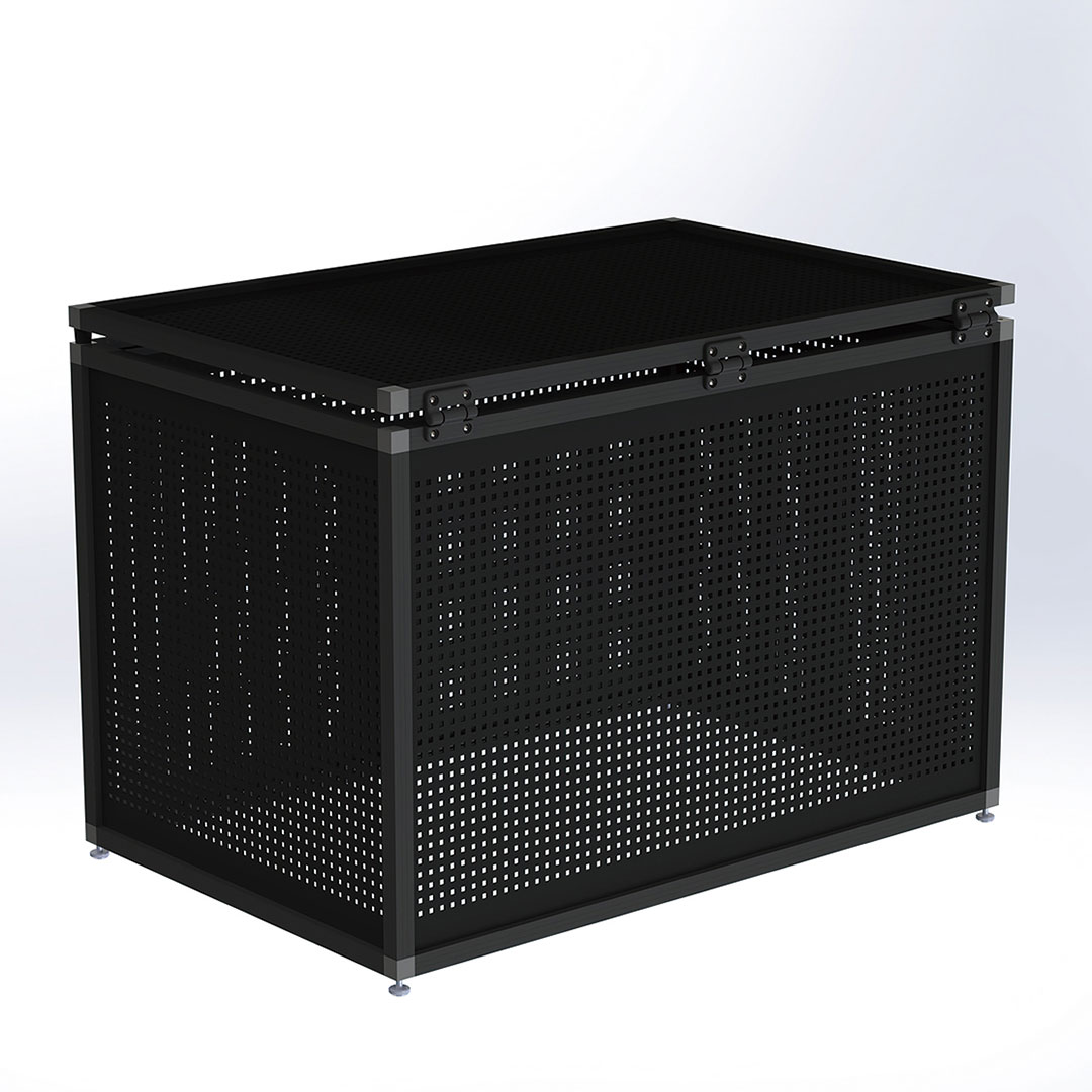 ダイケン クリーンストッカー CKP-1006 アルミ製 パンチング ブラック 幅1000×奥行650 400L ゴミ収集庫