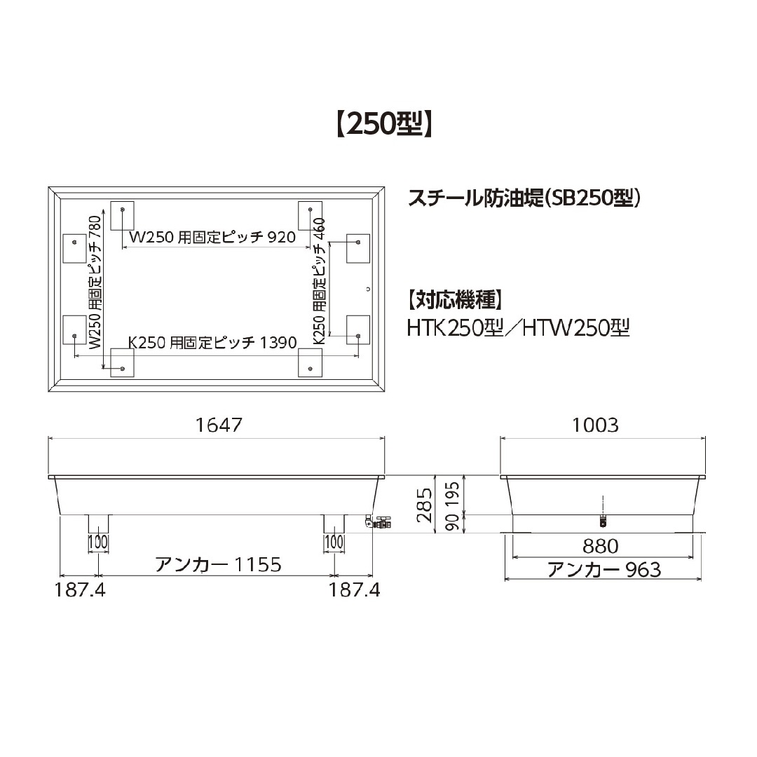 屋外用 ホームタンク用 防油堤 スチール製 SB250 ダイケン（法人限定）【北海道・関東・中部エリア】