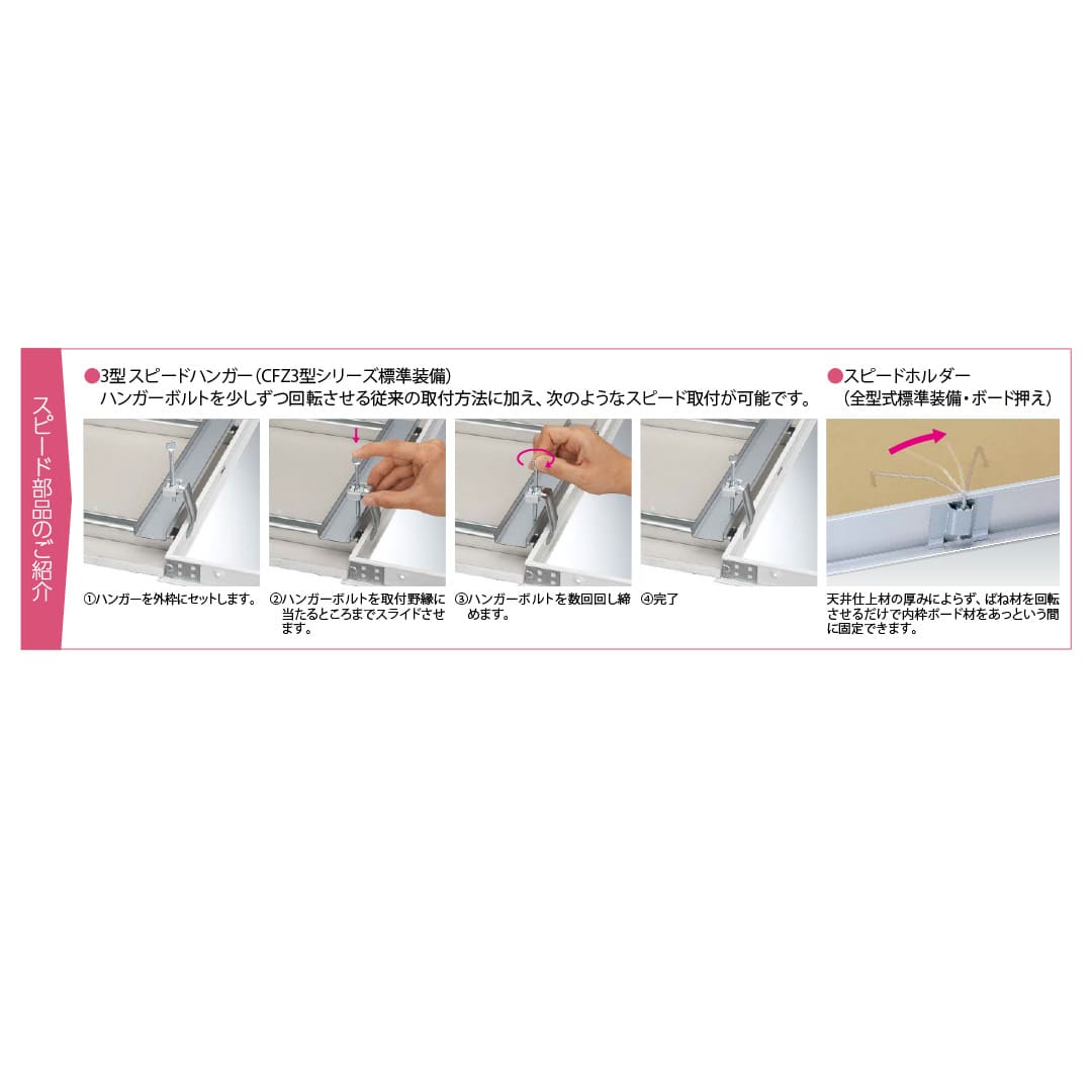 天井点検口 CFZW3型 錠無 300角 ホワイト CFZW330 スタンダードタイプ スピード施工 ダイケン(法人限定)