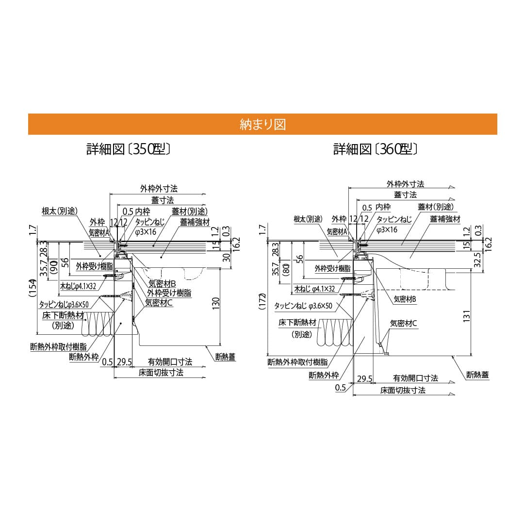 ホーム床点検口 HXD型 500角 艶消ステンカラー HXDN350 簡易気密 仕上厚15mm ダイケン(法人限定)