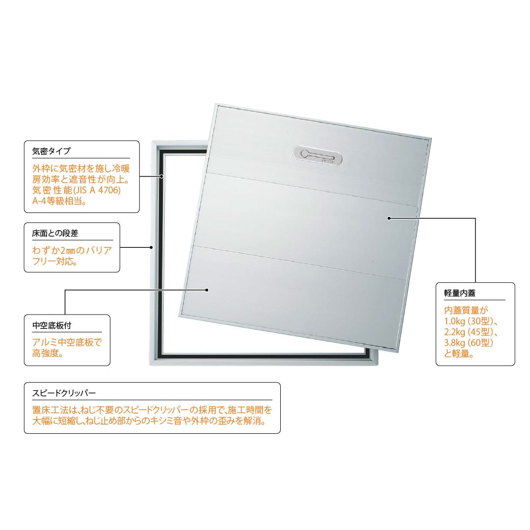 ホーム床点検口 HDP型 450角 艶有ブロンズ HDPB345 簡易気密 仕上厚15mm ダイケン(法人限定)