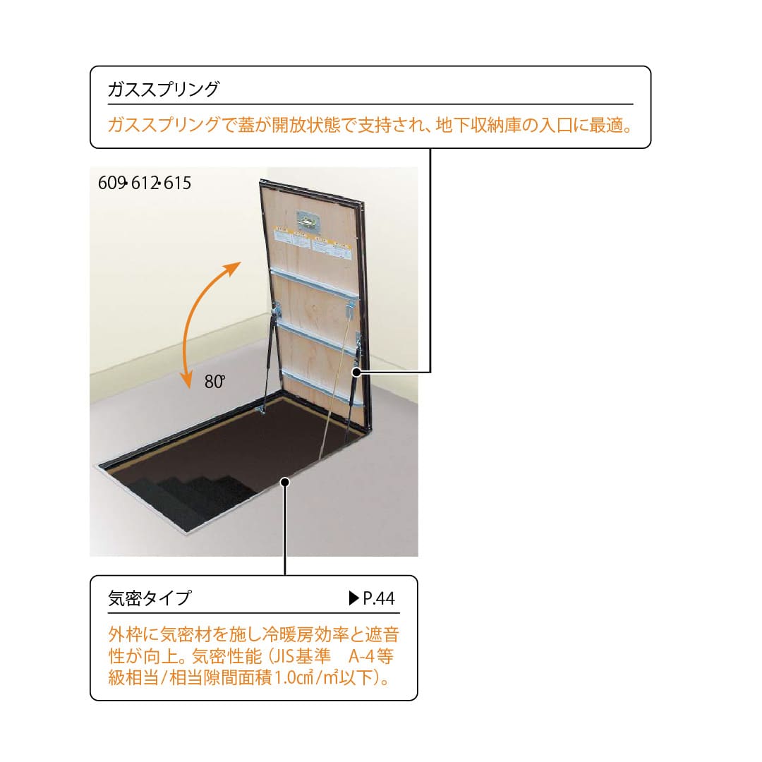 ホーム床点検口 HXJ型 床ハッチ 619×1519 艶消ブロンズ HXJ615B 簡易気密 仕上厚15mm ダイケン(法人限定)