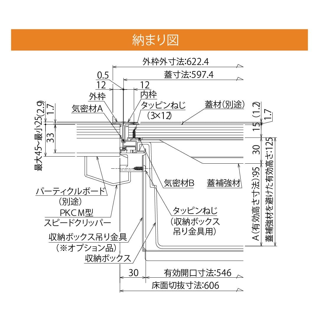 床下収納庫 PKCM型 シルバー PKC60SM スタンダードタイプ 収納庫 極浅型 置床工法 ダイケン(法人限定)