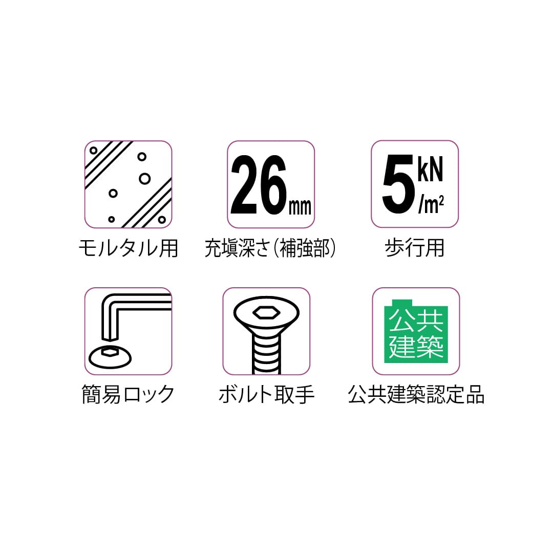 床点検口 FWPH2型 600角 FWPH260 ステンレス目地 防水 防臭タイプ 二重蓋 モルタル充填 ダイケン(法人限定)