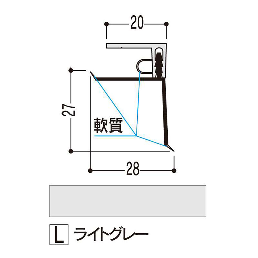 バスパネル 入隅 ライトグレー 3000mm LE-LL3【ケース販売】20本 浴室用天井 壁装材