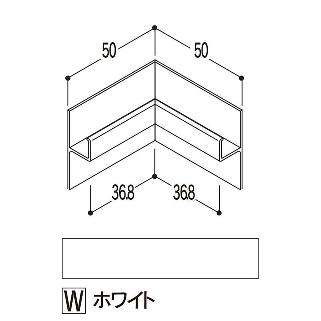 バスパネルカウンター 見切用 入隅 ホワイトCMCW【ケース販売】5個 浴室用天井 壁装材